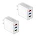 Wall Charger Plug 2-Pack 3.1A 3-Muti Port USB Adapter Power Plug Charging Station Box Base Replacement for iPhone 11 Pro Max/X/8/7 iPad Samsung Phones and More USB Wall Charging Block