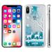 Luxmo Premium Waterfall Liquid Quicksand Glitter Case and Atom Cloth for Apple iPhone XS Max - Winter Snow Deer