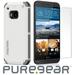 PureGear Arctic White Dualtek Extreme Impact Rugged Case Cover + Tempered Glass Glass Screen Guard for HTC ONE M9