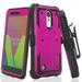 SPYCASE NOIR LG Rebel 4/Rebel 3/LG Aristo 2/LG Aristo/LG Aristo 2 Plus/LG Risio 3/LG Tribute Dynasty/LG Zone 4/LG Fortune 2 Case Belt Clip Holster Phone Case Cover [Built in Screen Protector] - Purple