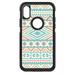 DistinctInk Custom SKIN / DECAL compatible with OtterBox Commuter for iPhone X / XS (5.8 Screen) - Blue Orange White Tribal Print