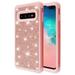 Mignova Case for Galaxy S10 Plus Case Protective Glitter Case for Women Girls Cute 3 in 1 Heavy Duty Hard Shell Shockproof TPU Case for Galaxy S10 Plus 6.4 inch(Pink)