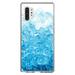 DistinctInk Clear Shockproof Hybrid Case for Galaxy Note 10 PLUS (6.8 Screen) - TPU Bumper Acrylic Back Tempered Glass Screen Protector - Clear Blue Ice Image Print