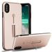 Apple iPhone Xs Max (6.5 inch) Phone Case Shockproof Hybrid Rubber Rugged Case Cover Slim with Silicone Strap & Metal Stand Rose Gold Phone Case for Apple iPhone Xs Max