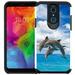 LG Q7 Plus Case LG Q7 / Q7+ Case - Colorful Design Hybrid Armor Case Shockproof Dual Layer Protective Phone Cover - Jumping Dolphin