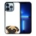 FINCIBO Soft Rubber Protector Cover Case for Apple iPhone 13 Pro 6.1 2021 (NOT FIT Apple iPhone 13 mini 5.4 2021/iPhone 13 6.1 2021/iPhone 13 Pro Max 6.7 2021) Animal Pug Puppy Dog