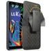 Nakedcellphone [Black Tread] Kickstand Case Cover with [Rotating/Ratchet] Belt Clip Holster Combo for LG K40 | LG Solo | LG K12 Plus | LG X4 (2019)