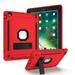 Allytech Silicone Case for iPad 4 / iPad 3/ iPad 2 Three Layers Silicone+PC Heavy Duty Defender Kickstand Feature Shockproof Case Cover for Apple iPad 2nd/3rd/4th Generation Red+Black