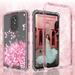 LG Stylo 4 Case LG Stylo 4 Plus Case LG Q Stylus Case Clear Glitter Sparkle Waterfall Liquid Shockproof Protective Bling Hard Cases for LG Stylo4/LG Stylo4 Plus - Pink