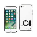 Iphone 7/ 6/ 6s Cat Shadow Design Case With Rotating Ring Stand Holder In White