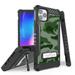 BC Tri Shield Series Military Grade (MIL-STD 810G-516.6) Impact Resistant Shockproof Case with Built-in Stand and Atom Cloth Compatible with iPhone 11 Pro (5.8 ) - Green Camo