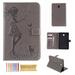 Galaxy Tab A 8.0 2018 Case Dteck Slim Fit Embossed Pattern PU Leather Folio Stand Case with Card Holders Cover for Samsung Galaxy Tab A 8 inch 2018 Release SM-T387 Tablet Gray