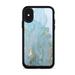 Skin for OtterBox Symmetry Case for iPhone X Skins Decal Vinyl Wrap Stickers Cover - Teal Blue Gold White Marble Granite