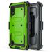 for Samsung Galaxy A01 015 Case Phone Case Dual Layer Full-Body Rugged Clear Back Case Drop Resistant Shockproof Case with Built In Screen Protector (Green)