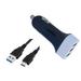 Car/DC Charger for Alcatel A3 U5 A5 LED A3 XL Fierce 4 GO FLIP Idol 4 4s POP 4 4+ 4S (3 USB Port Data Charging Cable included) - Black/White + MND Stylus