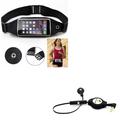 Black Sports Running Workout Waist Bag Belt Case w Retractable Headset MONO Handsfree Earphone Mic Q2M for LG Premier Pro LTE Q7 Plus Phoenix Plus Tribute HD X Charge Google Nexus 5X