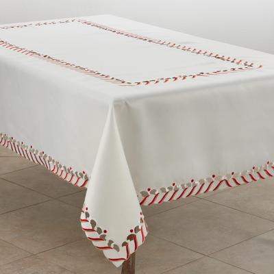 Candy Cane Border Trim Design Christmas Tablecloth