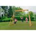 Trailside Wooden Swing Set with 2 Swings & Trapeze - 7 Color Options