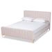 Nami Modern Light Pink Velvet and Gold Platform Bed