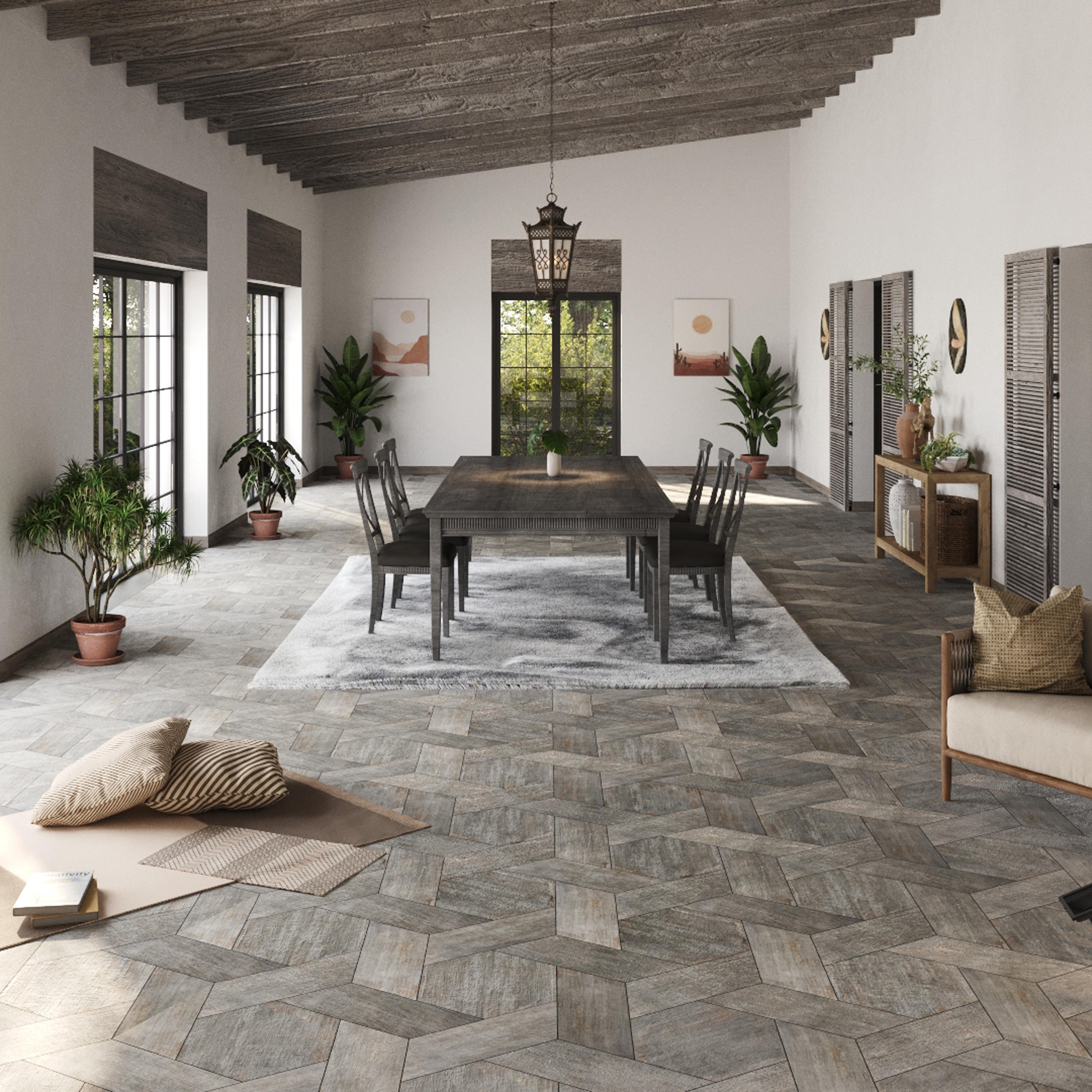 Merola Tile Retro Hex Cendra 14-1/8" x 16-1/4" Porcelain Floor and Wall Tile