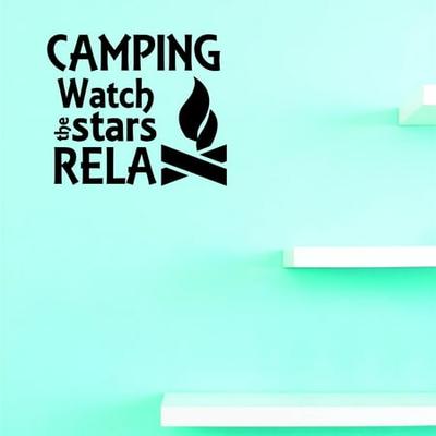 Shop Now For The Custom Decals Camping Watch The Stars Relax Wall Art Size 16 X 16 Inches Color Black Accuweather Shop