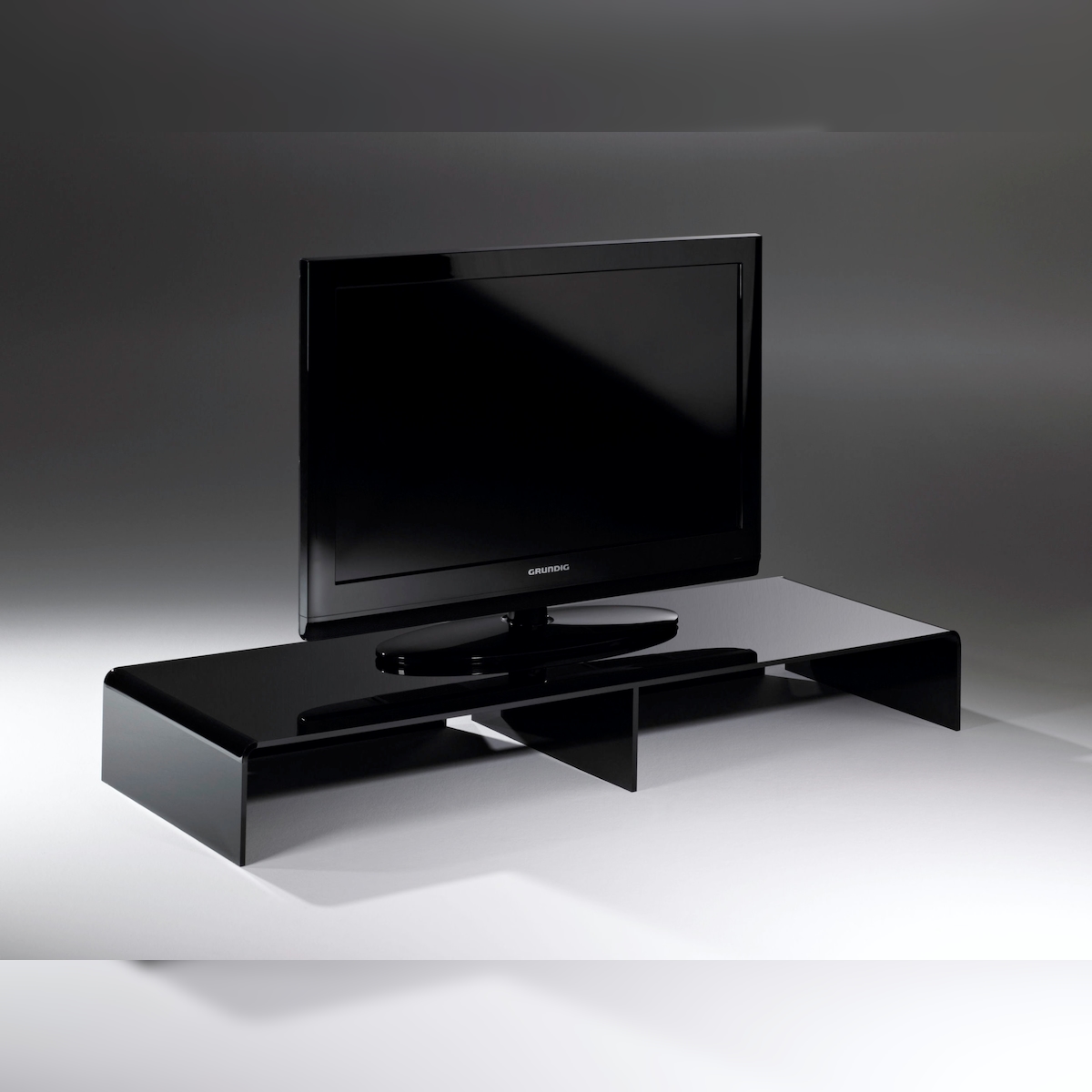 Hochwertiger Acryl-Glas TV-Tisch, TV-Rack, schwarz, 80 x 40 cm, H 15 cm, Acryl-Glas-Stärke 8 mm Image