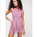 Free People Dresses | Free People Nikki Flook Crochet Metal Mini Dress | Color: Pink/Purple | Size: S