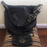 Coach Bags | Beautiful Black Leather Coach Bag And Wristlet | Color: Black/Gold | Size: Large