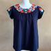 Anthropologie Tops | Anthropologie Thml Embroidered Knit Top | Color: Blue | Size: Xs