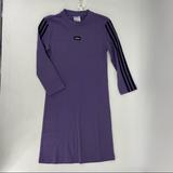 Adidas Dresses | Adidas Purple Black Ribbed Bodycon Tennis Dress Long Sleeve | Color: Black/Purple | Size: Xxsj