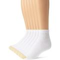 gold toe men's big and tall 656p cotton quarter athletic socks, 6 pack, white, shoe size: 12-16 size: 13-15