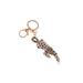 Gold Tone Spotty Prowling Leopard Cat Crystal Rhinestone Clip Hook Keychain