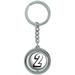 2 Number Two Spinning Round Metal Key Chain Keychain Ring