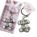 48 adorable baby elephant with pink design key chain