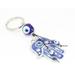 Blue Evil Eye Hamsa Hand Keychain Blessing Protection Religious Good Luck Gift