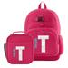 Personalized Pretty Pattern Pink Backpack + Lunchbox Set - Hearts