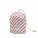 1 Pcs Pink&White Stripes Large Barrel Travel Cosmetic Bag Nylon Organizer Drawstring Toiletry