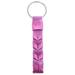 Braided Split-Ring-Keychain Pink/Silver-Tone