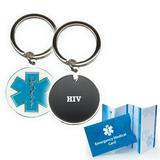 HIV Medical Alert ID Keychain Cloisonne