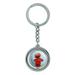 Sesame Street Vintage Elmo Keychain Spinning Round Chrome Plated Metal