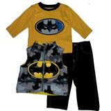 CAN DC Comics Baby Baby Boys' Batman 3 Piece Nylon Vest Set, Spectra Yellow, 24 Months