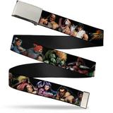 Blank Chrome Buckle Street Fighter 14 Character Stance Poses Black Web Belt