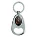 Patriotic Bald Eagle American USA Waving Flag Keychain Chrome Metal Spinning Oval Bottle Opener