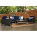 Milo 4 Piece Sunbrella Outdoor Patio Espresso Seating Set