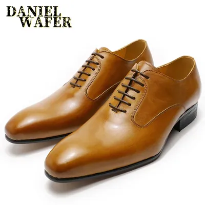 Chaussures Oxford en cuir pour hommes de marque de luxe noir et marron chaussures habillées à