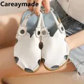 Careaymade-Sandales Plates en Cuir group pour Femme Chaussures de Loisirs Simples et Confortables