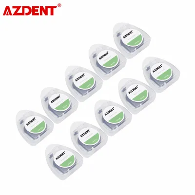 AZDENT – fil dentaire noir à 10 rouleaux bobine intégrée parfum menthe cire 50 m/rouleau 750D
