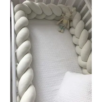 Tour de lit tressé pour bébé pare-chocs de lit pour bébé oreiller de coussin protecteur de lit