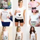 T-shirt col rond pour femme enceinte estival et fin avec inscription "See you soon" 2020