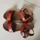 Sandales de plage plates en cuir pour femmes chaussures d'été décontractées grande taille 41